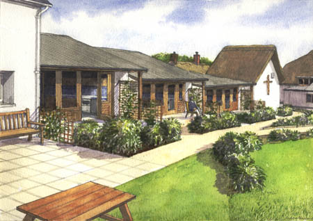 New chalets at Sheldon from the north-west