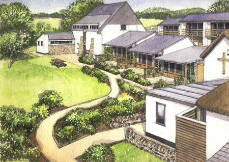 New chalets at Sheldon from the south-west